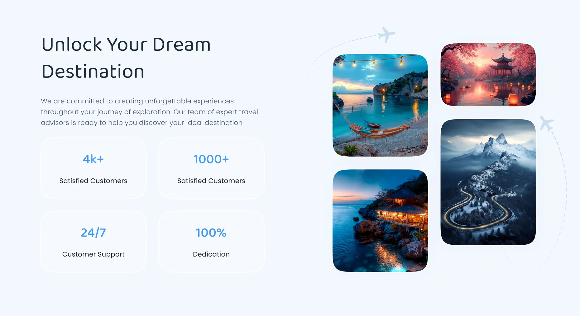 FlyFly — Unlock Your Dream Destination section