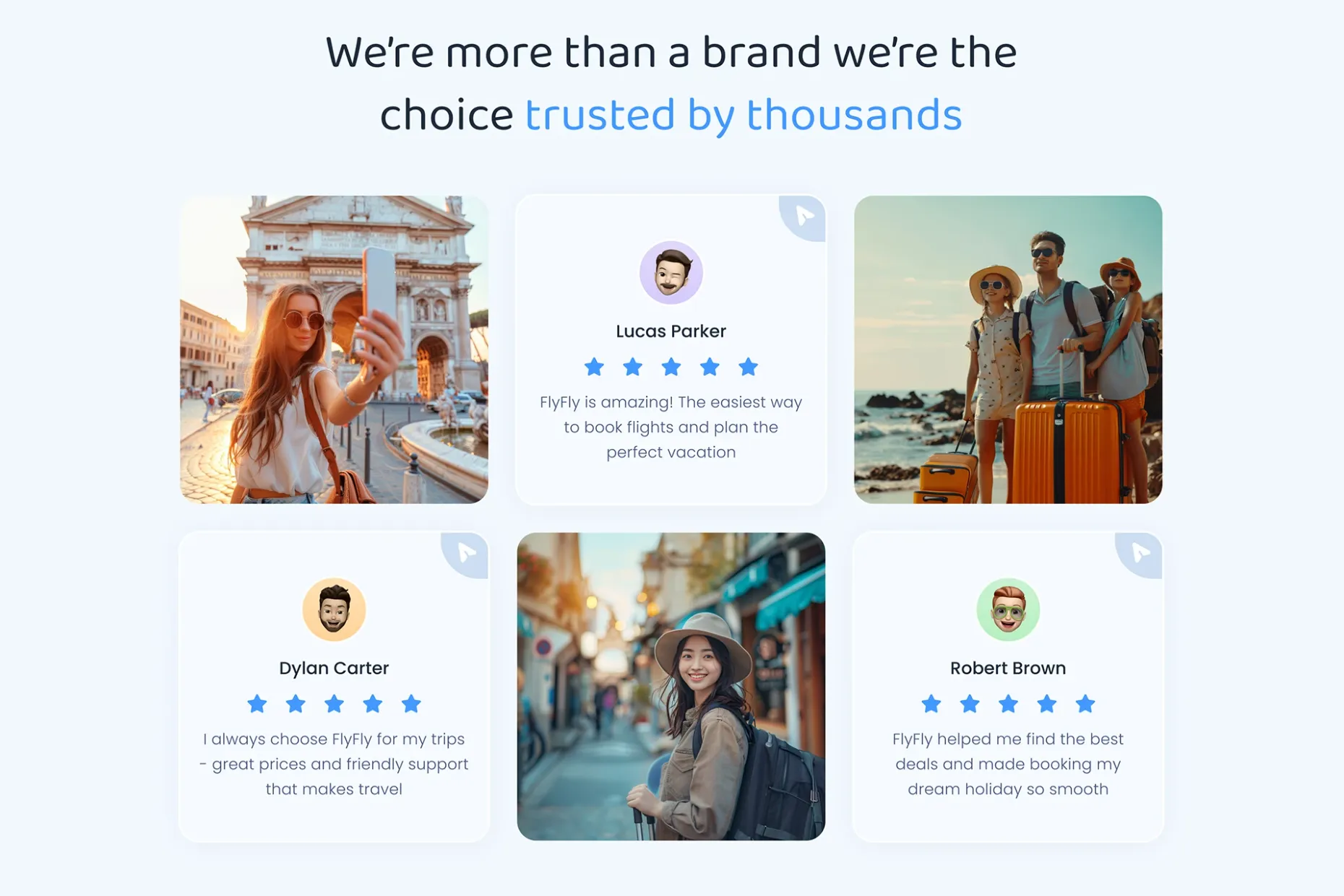 FlyFly — Trusted by thousands testimonials